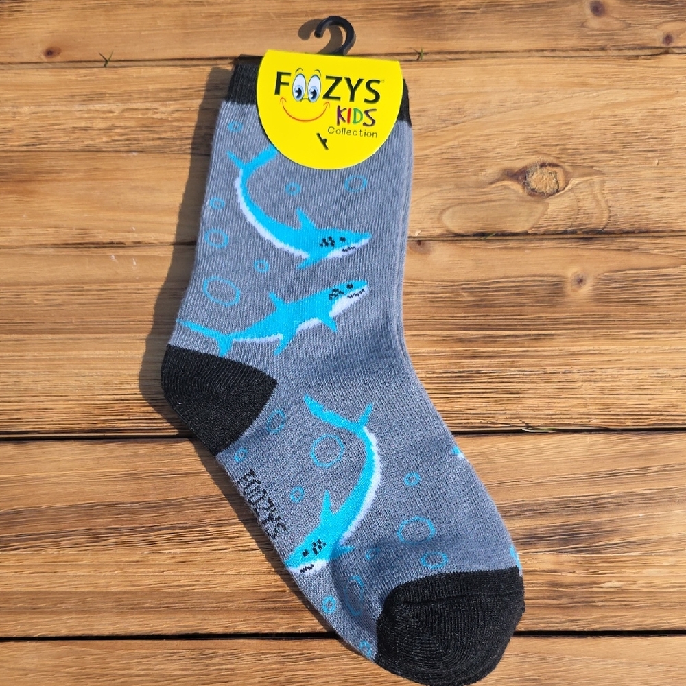 NWT Foozys Kids Shark Socks - Gray and Black - Unisex